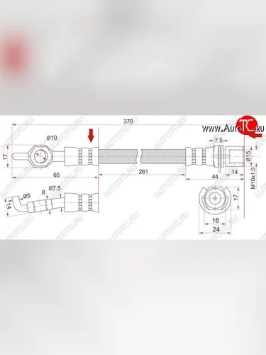 Тормозной шланг SAT (передний) Toyota Crown S180 седан дорестайлинг (2003-2005)
