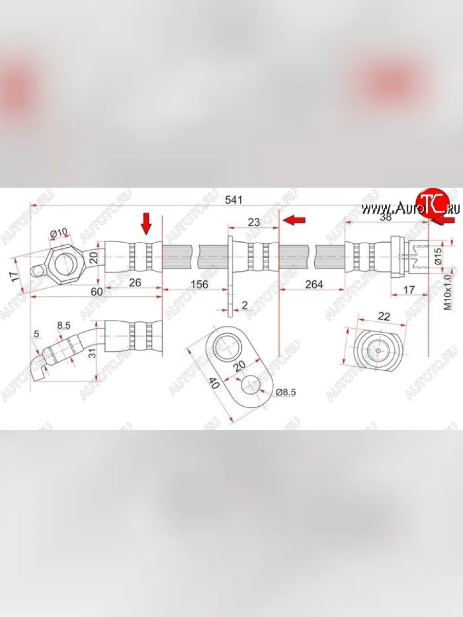Тормозной шланг SAT (передний) Toyota Mark 2 Qualis седан (1997-2002)  в Керчи Республика Крым