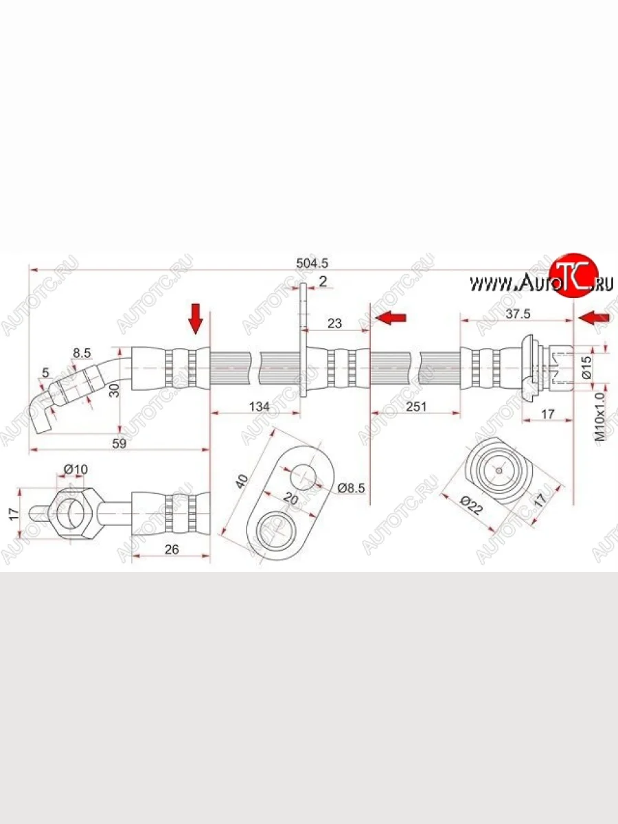 Тормозной шланг SAT (левый/правый) Toyota Celica T180 (1989-1993)  в Самаре Самарской области