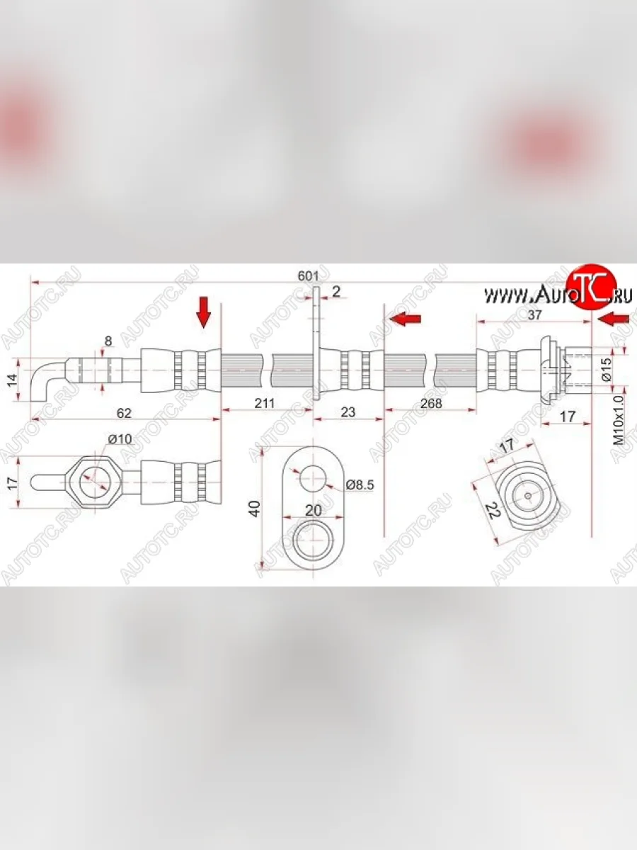 Тормозной шланг SAT (передний, правый) Toyota Celica T230 (1999-2006)  в Самаре Самарской области