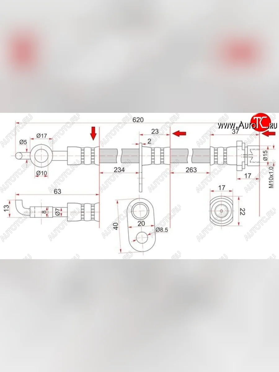Тормозной шланг SAT (передний, левый, пр-во Таиланд) Toyota Noah 1 дорестайлинг (2001-2004)  в Керчи Республика Крым