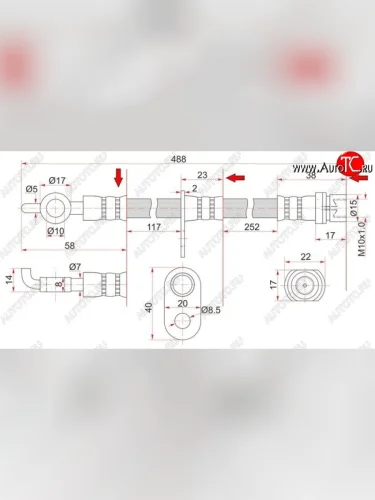 Тормозной шланг SAT (передний, правый) Toyota Corolla Levin  EA100 - Starlet  P80