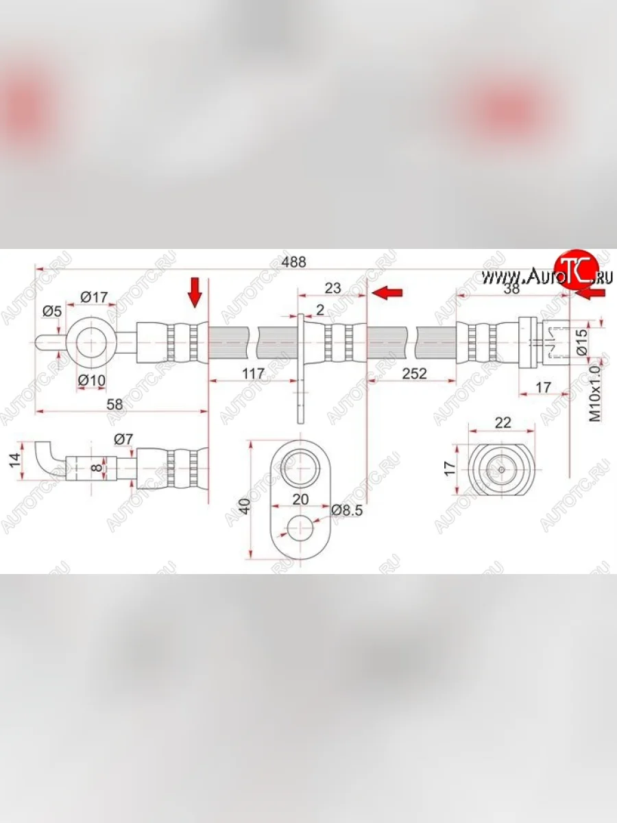 Тормозной шланг SAT (передний, правый)  Toyota  Corolla Levin  EA100, Raum, Starlet  P80  в Керчи Республика Крым
