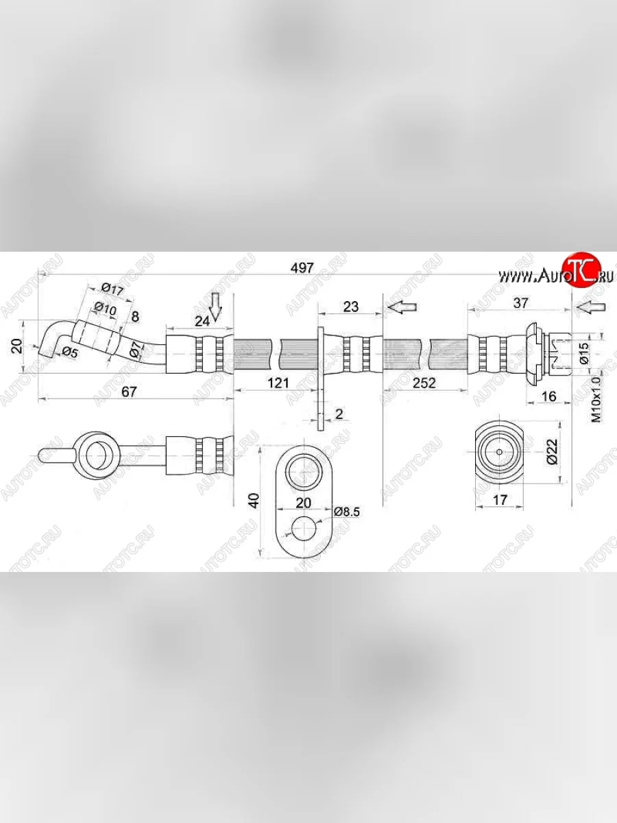 Тормозной шланг SAT (левый/правый) Daihatsu Sirion (2005-2011)  с доставкой в г. Керчь