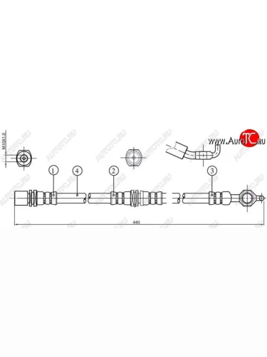 Тормозной шланг SAT (левый/правый) Toyota Granvia  xH10 - Hiace  H100