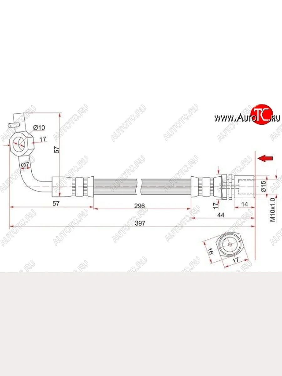 Тормозной шланг SAT (правый)  Toyota Hiace (1989-2004) H100  в Керчи Республика Крым