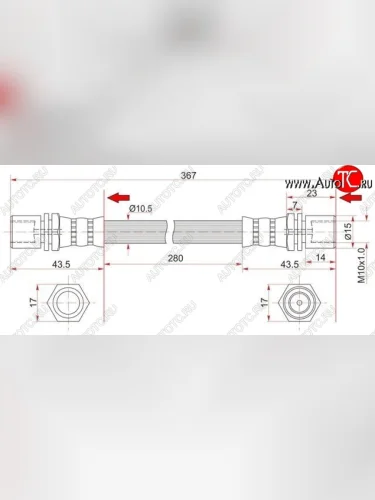 Тормозной шланг SAT (левый/правый) Toyota Hiace Regius - Hilux Surf  N120,N130