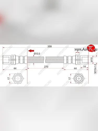Тормозной шланг SAT (левый/правый) Toyota Camry  V20 - Hiace Regius