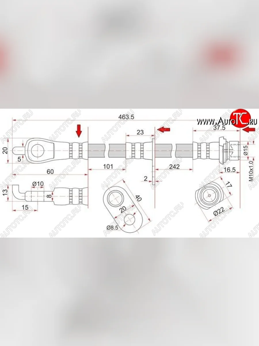 Тормозной шланг SAT (передний, левый, пр-во Таиланд) Lexus LX570 J200 дорестайлинг (2007-2012)  в Керчи Республика Крым
