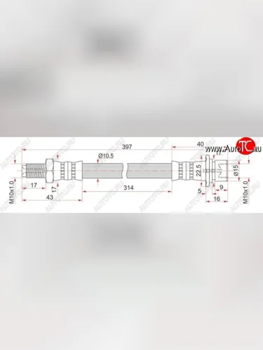 Тормозной шланг SAT (левый/правый) Toyota Land Cruiser 10 100 1-ый рестайлинг (2002-2005)
