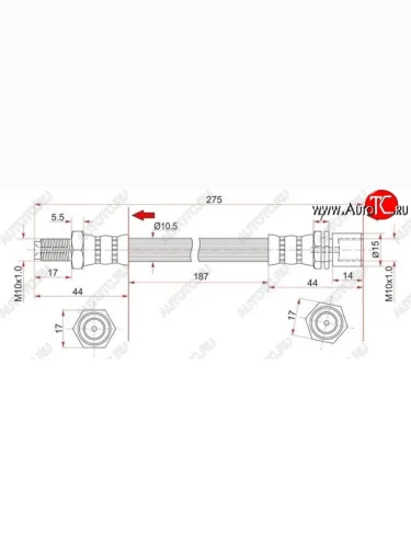 Тормозной шланг SAT (передний) Toyota Mark 2  X80 (1988-1996) седан