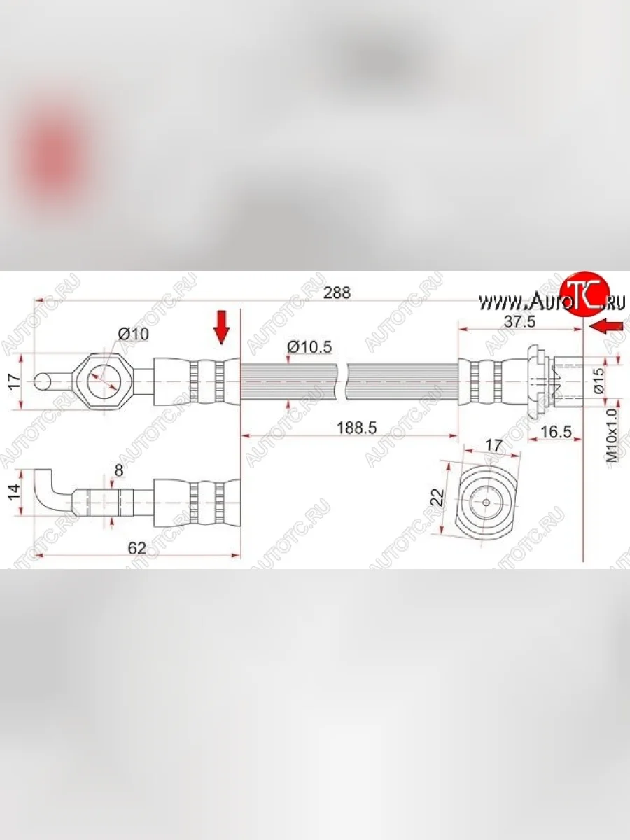 Тормозной шланг 2 WD SAT (левый/правый) Toyota LiteAce R40,50 (1996-2007)  в Керчи Республика Крым