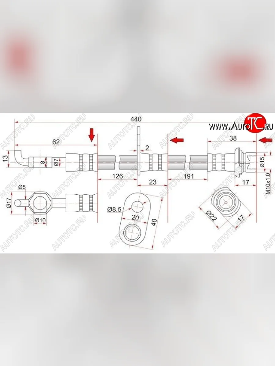 Тормозной шланг 4WD SAT (передний, левый) Toyota Town Ace 3 (1996-2008)  в Керчи Республика Крым