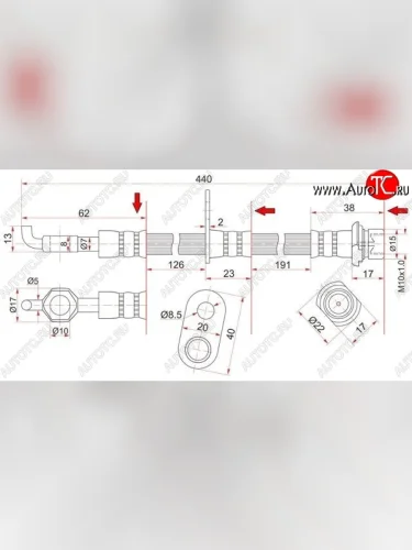 Тормозной шланг SAT (передний, правый) Toyota LiteAce R40,50 (1996-2007)