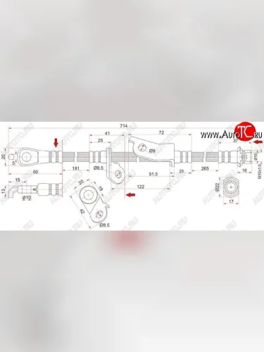 Тормозной шланг SAT (передний, левый) Toyota RAV4 XA305 5 дв. дорестайлинг (2005-2009)