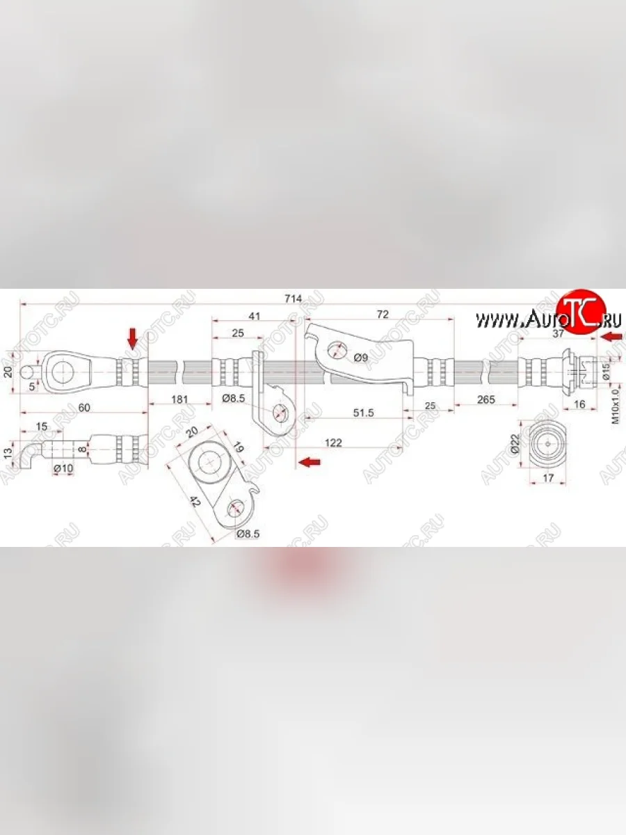 Тормозной шланг SAT (передний, левый) Toyota RAV4 XA305 5 дв. дорестайлинг (2005-2009)  в Керчи Республика Крым