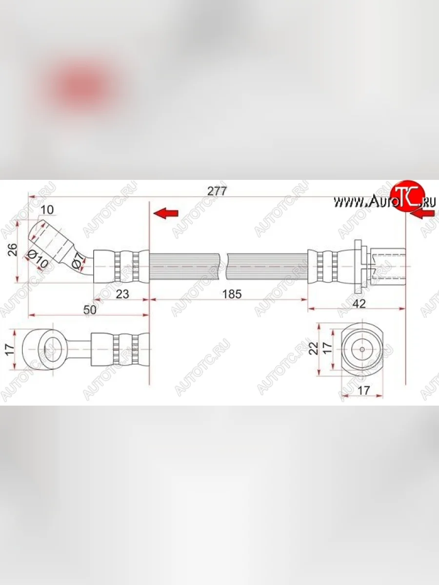 Тормозной шланг SAT (правый, дисковые тормоза) Toyota Land Cruiser J70 5 дв. 1-ый рестайлинг (1994-1999)  в Керчи Республика Крым