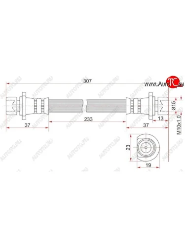 Тормозной шланг задний SAT (левый/правый) Honda Stream 1 RN1,RN3  дорестайлинг (2000-2004)