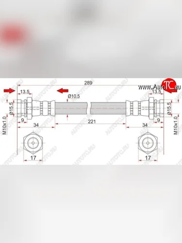 Тормозной шланг SAT (задний, левый/правый) Nissan Bluebird Sylphy G11 седан (2005-2012)