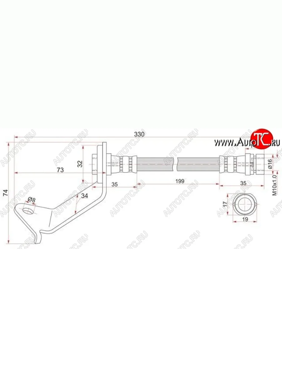 Тормозной шланг SAT (задний, правый) Mazda Tribute  дорестайлинг (2000-2007)  в Керчи Республика Крым