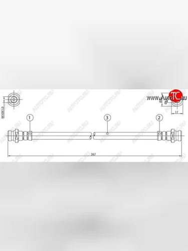 Тормозной шланг SAT (задний) Mitsubishi Lancer 5 Fiore 2 седан (1983-1991)
