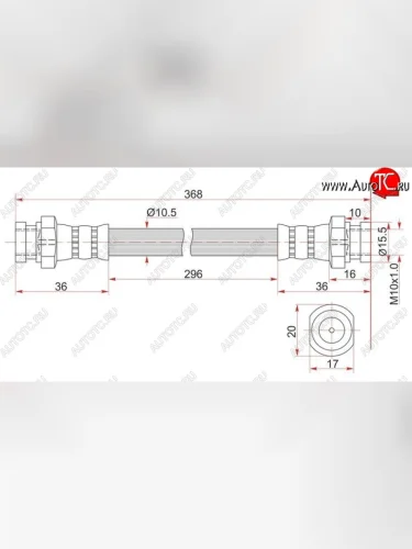 Тормозной шланг SAT (задний) Mitsubishi L400 (1994-2006)