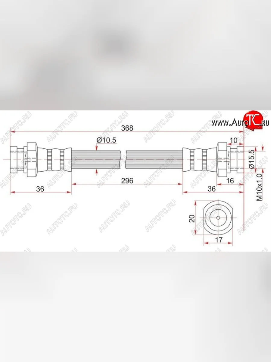 Тормозной шланг SAT (задний) Mitsubishi Delica 4 дорестайлинг (1994-1997)  в Перми Пермском крае