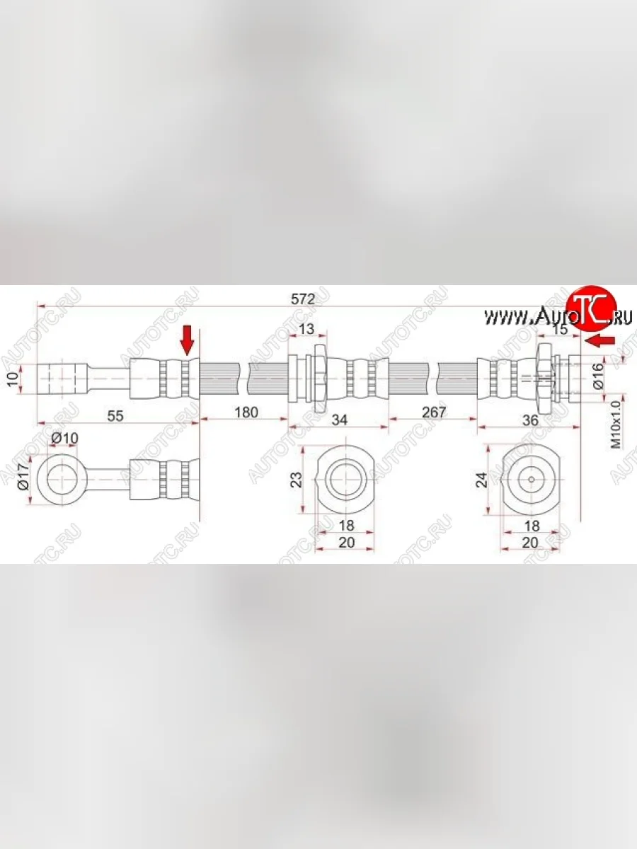 Тормозной шланг SAT (задний) Nissan Almera 1 N15 седан дорестайлинг (1995-1998)  в Самаре Самарской области