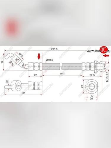 Тормозной шланг SAT (задний, правый) Nissan Presage - Teana  1 J31