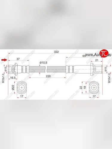 Тормозной шланг SAT (задний, левый/правый) Lexus GX460 J150 дорестайлинг (2009-2013)
