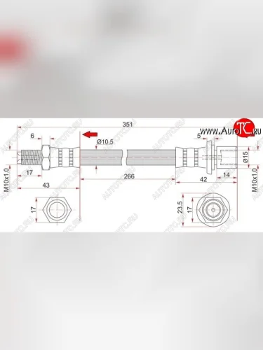Тормозной шланг SAT (задний, промежуточный) Toyota Hilux Surf  N180 - Land Cruiser  90