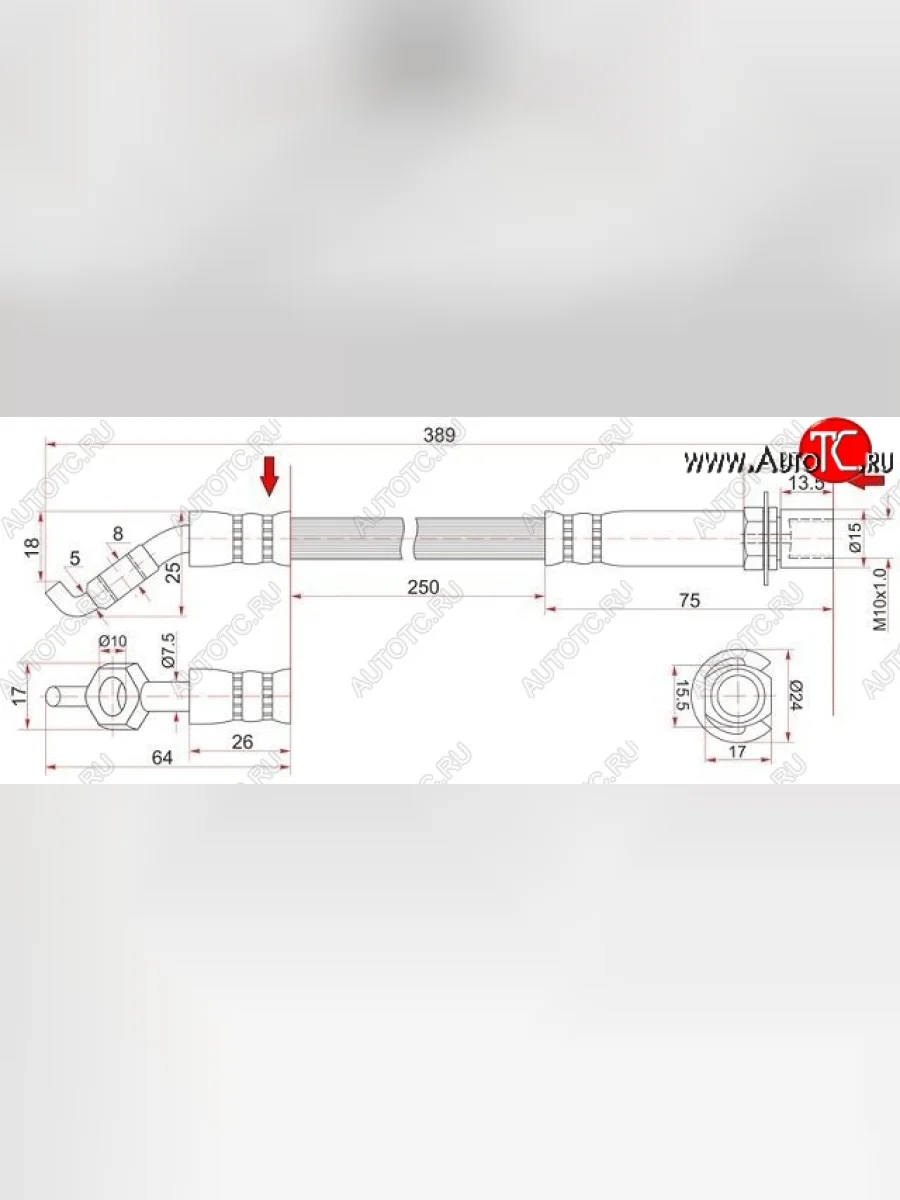 Тормозной шланг SAT (задний, левый) Lexus GS300 S190 рестайлинг (2007-2012)  в Перми Пермском крае