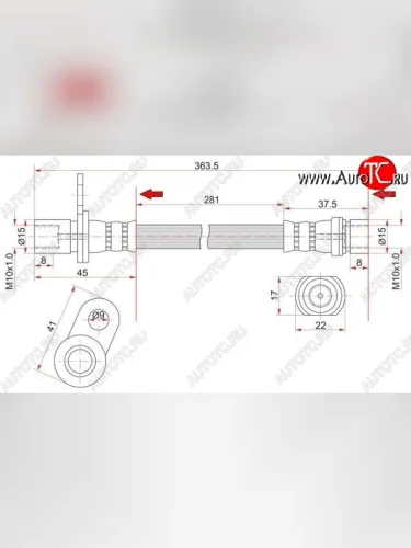 Тормозной шланг SAT (задний, правый) Toyota Caldina  T190 - Corona  T190