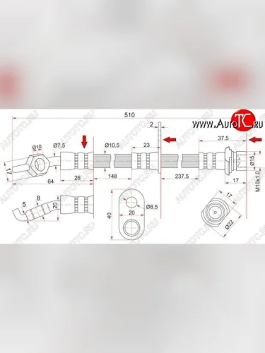 Тормозной шланг SAT (задний, правый) Lexus RX330 XU30 (2003-2006)