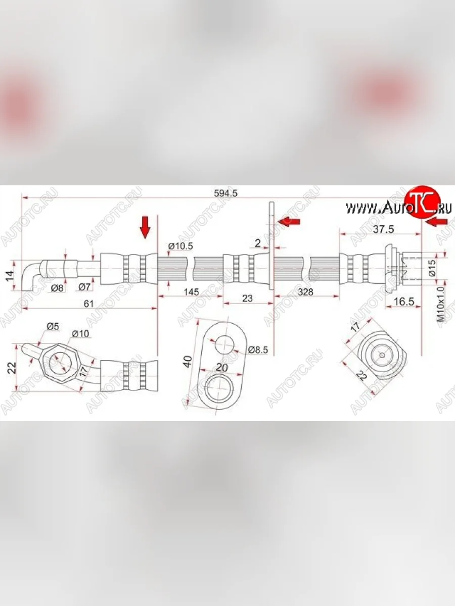 Тормозной шланг SAT (задний, левый) Toyota Camry XV40 рестайлинг (2009-2011)  в Керчи Республика Крым