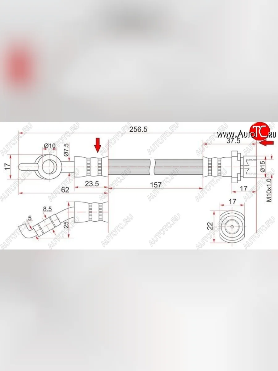 Тормозной шланг SAT (задний, пр-во Таиланд) Toyota Corolla Fielder E120 универсал дорестайлинг (2000-2002)  в Перми Пермском крае