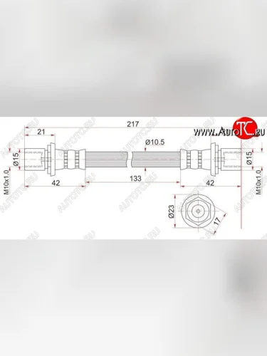 Тормозной шланг SAT (задний, левый/правый) Nissan Micra  K11 (1992-2003), Toyota Crown  S130 (1991-1999)