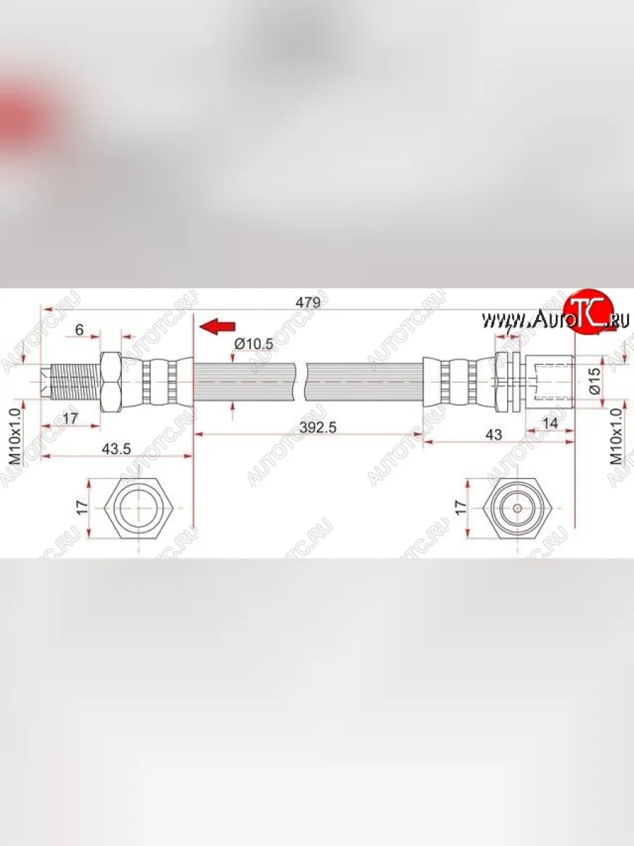 Тормозной шланг SAT (задний, промежуточный) Toyota Land Cruiser J70 5 дв. 1-ый рестайлинг (1994-1999)  в Керчи Республика Крым