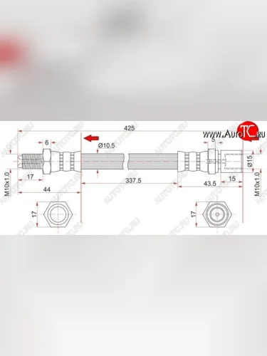 Тормозной шланг SAT (задний, промежуточный) Toyota Hilux Surf  N120,N130 - Land Cruiser  78