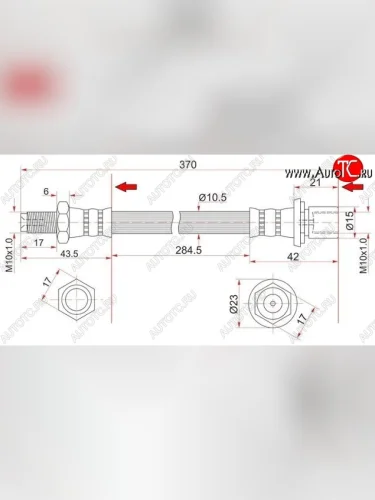 Тормозной шланг SAT (задний, промежуточный) Toyota 4Runner  N180 - Hilux Surf ( N120,N130,  N180)