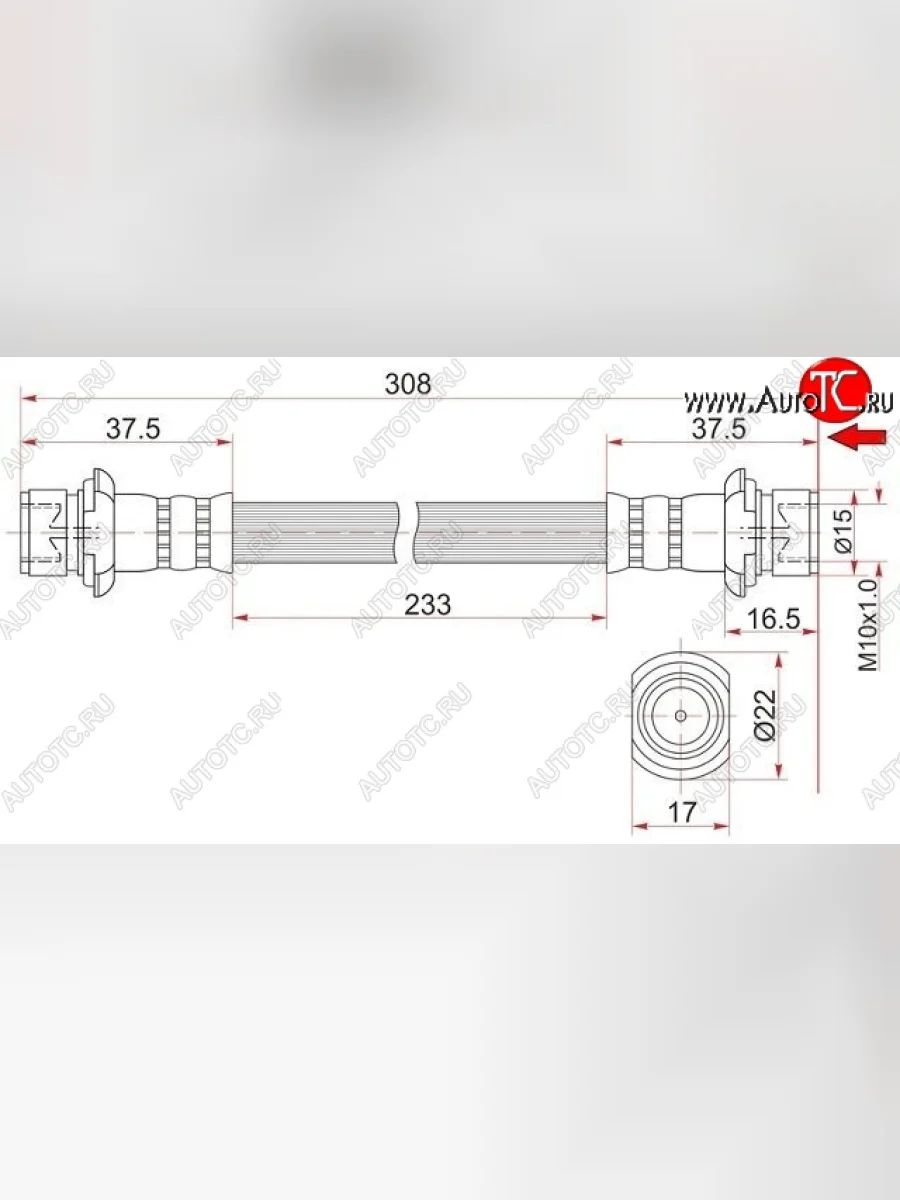 Тормозной шланг SAT (задний, левый, пр-во Таиланд) Lexus LX570 J200 дорестайлинг (2007-2012)  в Керчи Республика Крым