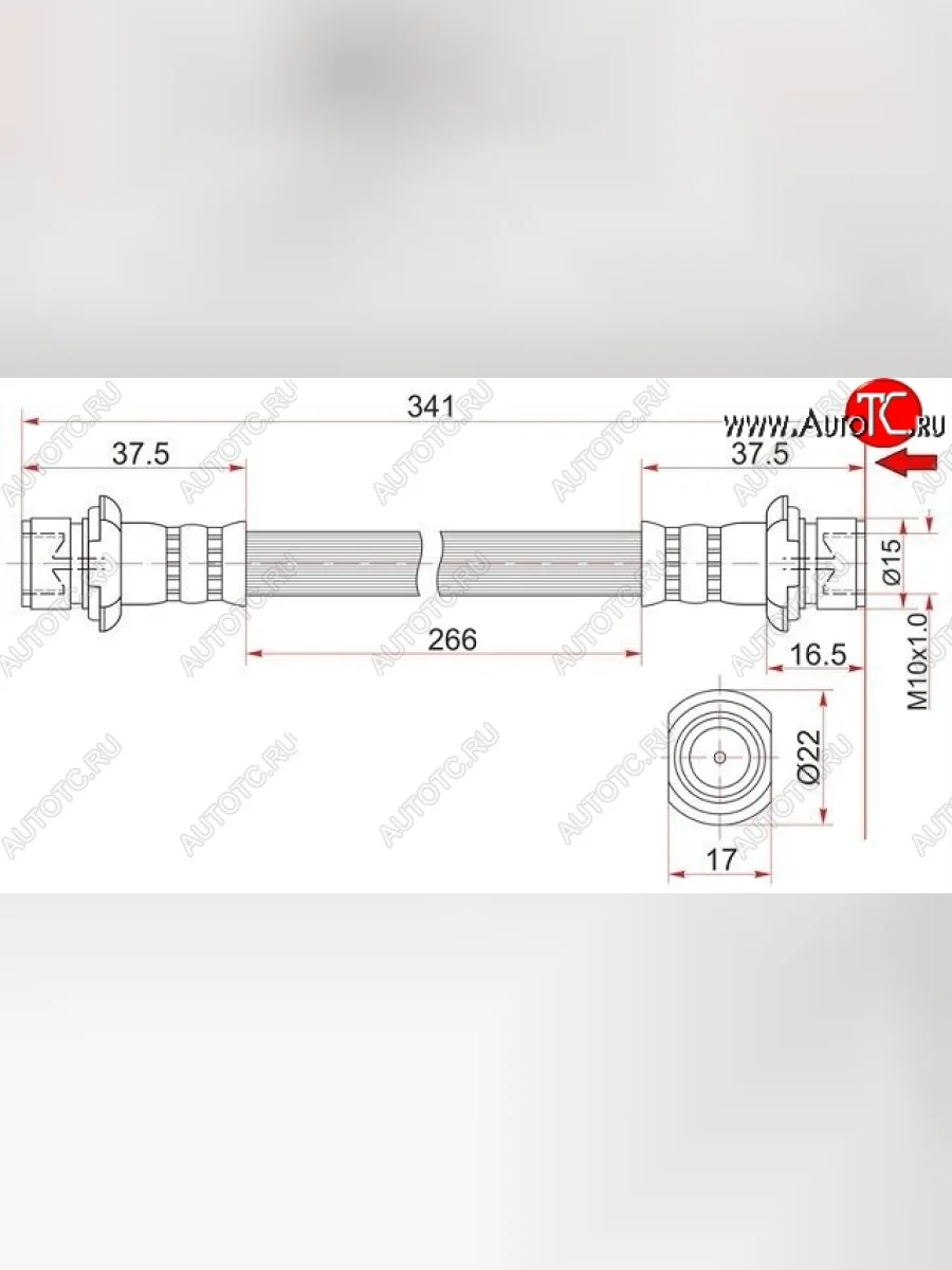 Тормозной шланг SAT (задний, правый) Lexus LX570 J200 дорестайлинг (2007-2012)  в Перми Пермском крае
