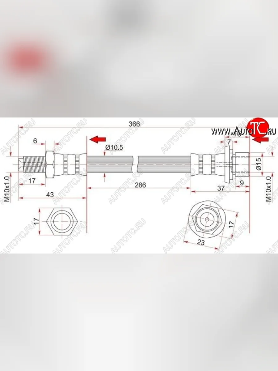 Тормозной шланг SAT (задний, промежуточный, пр-во Таиланд, №2) Toyota Land Cruiser 10 100 1-ый рестайлинг (2002-2005)  в Керчи Республика Крым