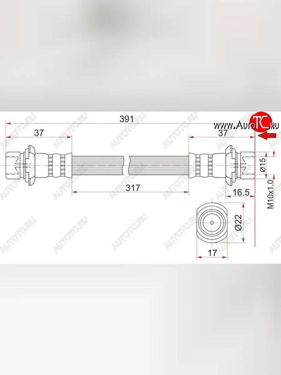 Тормозной шланг SAT (задний, промежуточный, пр-во Таиланд) Toyota Land Cruiser 10 100 1-ый рестайлинг (2002-2005)  в Керчи Республика Крым