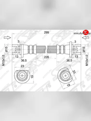 Тормозной шланг задний SAT (LH=RH) Honda Insight ZE2 хэтчбэк 5 дв. рестайлинг (2011-2014)