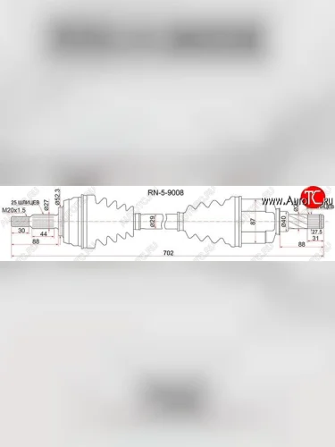 Привод передний левый 4WD SAT Renault Duster HS дорестайлинг (2010-2015)