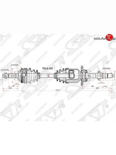 Привод передний правый SAT Toyota Ipsum SXM10 дорестайлинг (1995-1998)