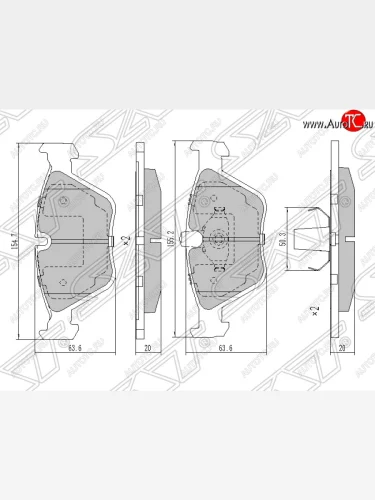 Колодки тормозные SAT (передние) BMW X3 E83 (2003-2009)