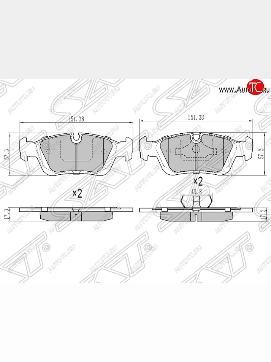 Колодки тормозные SAT (передние) BMW 3 серия E46 седан дорестайлинг (1998-2001)  в Самаре Самарской области