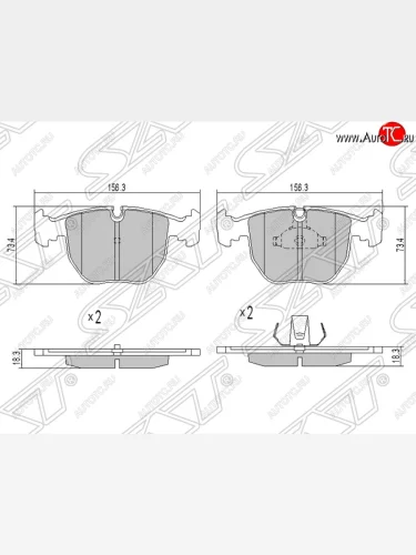 Колодки тормозные SAT (передние) BMW X5 E53 рестайлинг (2003-2006)